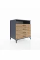 Commode Kronos à une étagère et 4 tiroirs Anthracite-Bois de pin