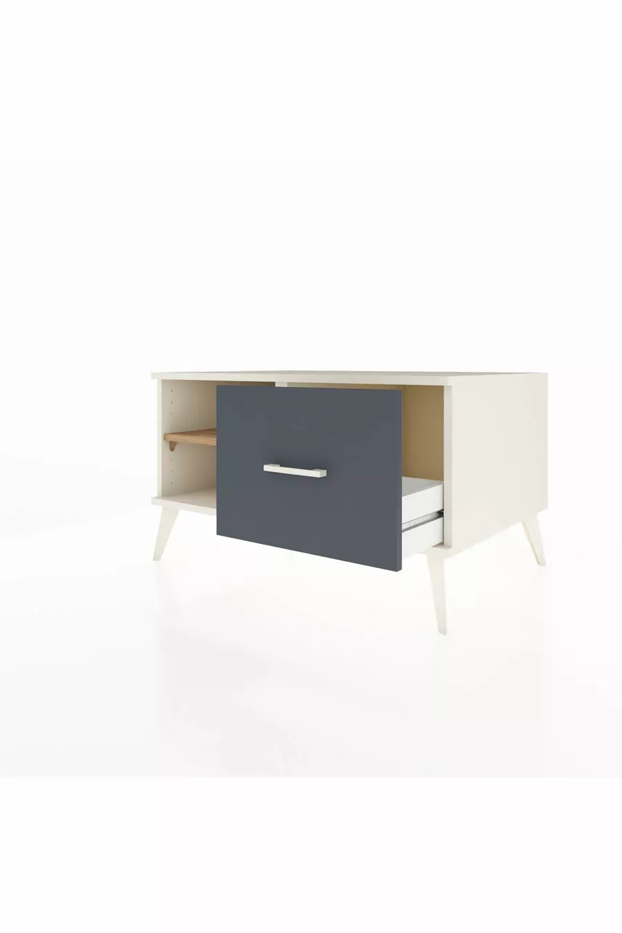 Commode Kronos à une étagère et un tiroir, quartz- pin/anthracite