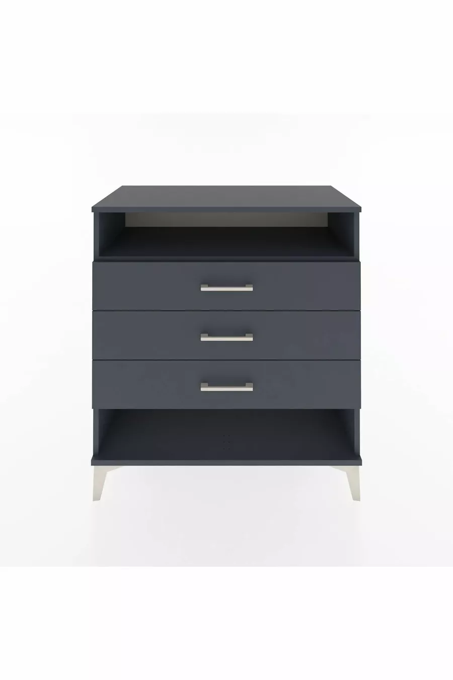 Commode Hyperion à une étagère et trois tiroirs Anthracite-Anthracite