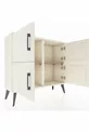 Commode Arges 2 étagères 4 portes Pierre de lune/Pin