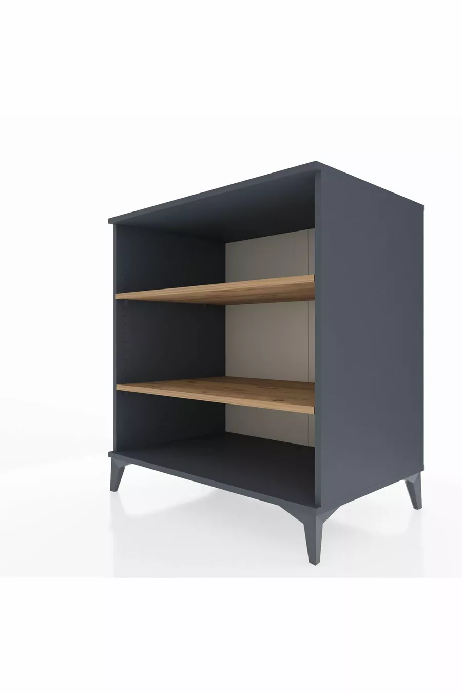 Commode Kronos 2 étagères Anthracite-Pin