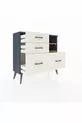 Commode Arges 2 étagères 4 tiroirs Anthracite-Pin/Pierre de Lune