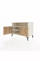 Commode Hyperion 2 étagères 2 portes Pierre de lune-Pin