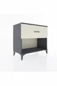 Commode Hyperion à un tiroir Gris anthracite-Sable