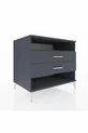 Commode Kronos à une étagère et deux tiroirs Anthracite-Anthracite
