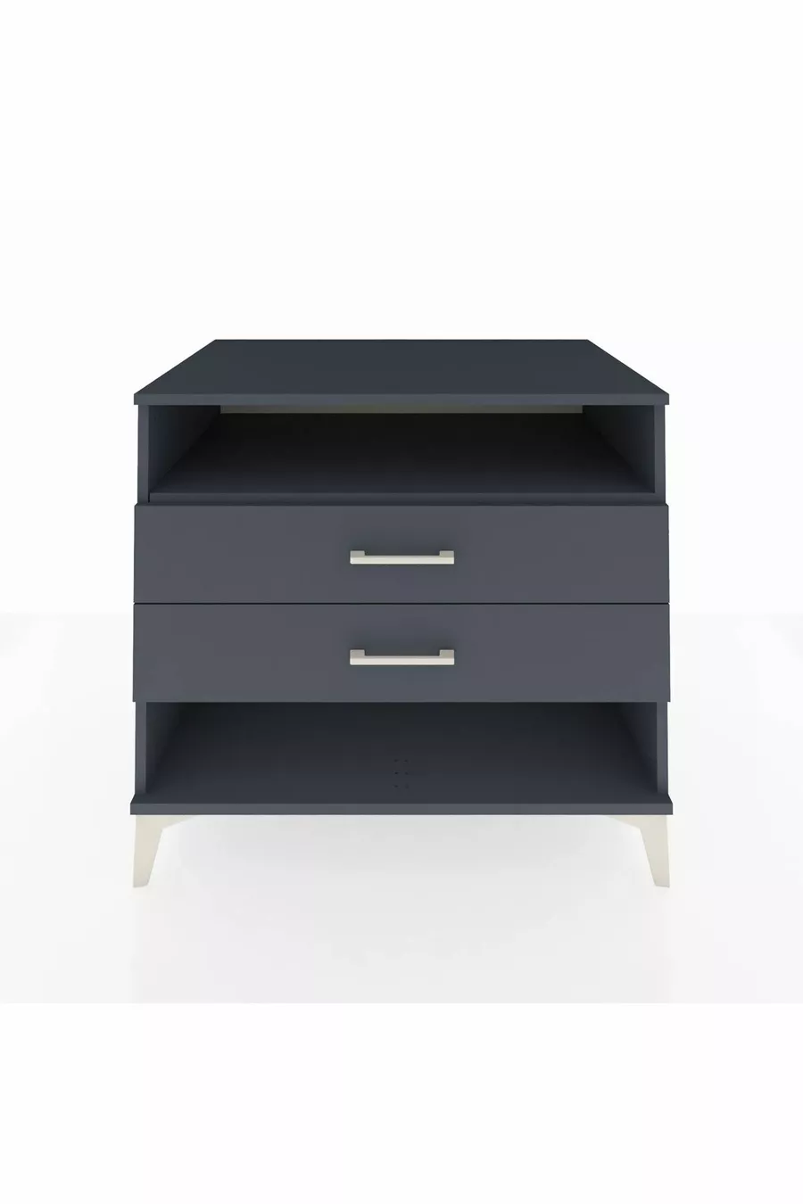 Commode Kronos à une étagère et deux tiroirs Anthracite-Anthracite