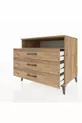 Commode Kronos à une étagère et 3 tiroirs en pin-pin