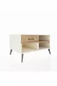 Commode Kronos à une étagère et un tiroir, Pierre de lune-Pin