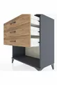 Commode Hyperion 3 tiroirs Anthracite-Sapin