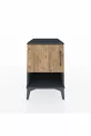 Table de chevet Kronos avec 2 étagères et 1 porte Anthracite-Épicéa