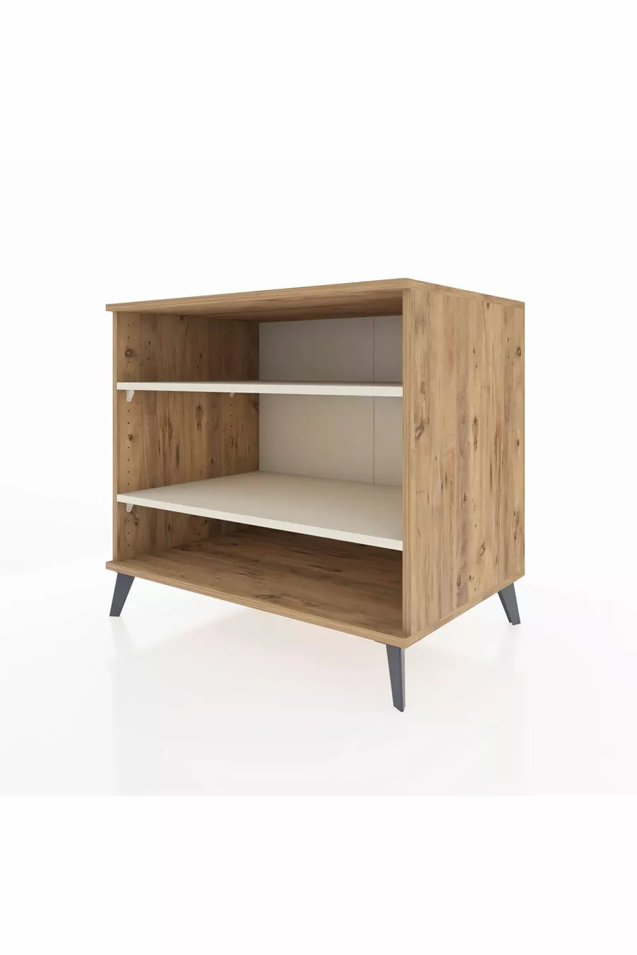 Commode Kronos 2 étagères Pin-Pierre de lune