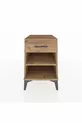 Table de chevet Kronos avec une étagère et un tiroir, pin-pin