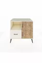 Commode Kronos à 2 étagères, 1 tiroir, 2 portes, Pierre de lune/Pin