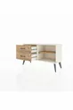 Commode Arges à une étagère et 2 tiroirs en pierre d'onyx et pin