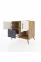 Commode Kronos à 2 étagères, 1 tiroir, 2 portes, pin-gris anthracite