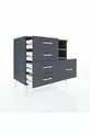 Commode Hyperion 2 étagères 5 tiroirs Anthracite-Sapin/Anthracite
