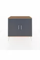 Commode Hyperion 2 étagères 2 portes Pin-Anthracite/Pierre de lune