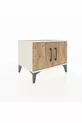 Commode Hyperion à étagère unique avec 2 portes, Pierre de lune-Pin