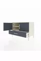 Commode Hyperion 2 étagères 1 tiroir 2 portes Pierre de lune-Anthracite
