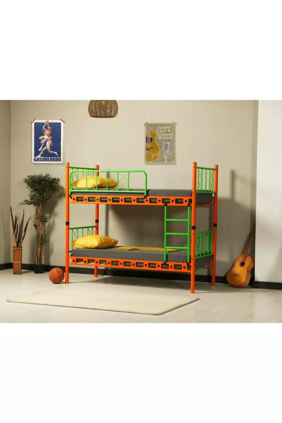 Lit superposé en métal pour chambre d'enfant Carme Cm