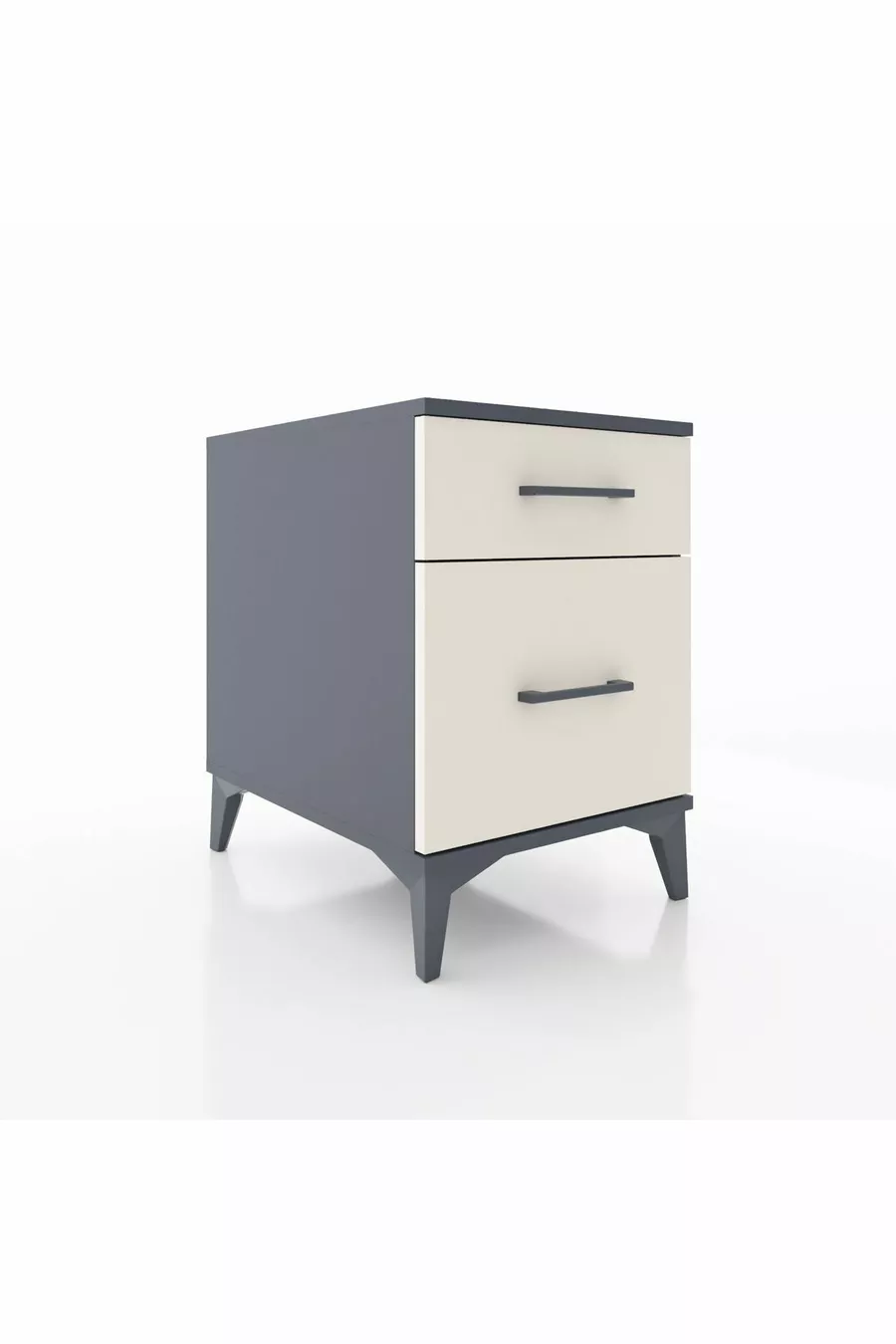 Chevet Kronos avec un tiroir unique Gris anthracite-Sable