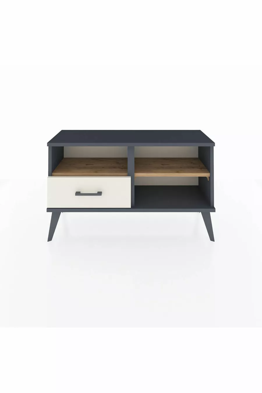 Commode Arges 2 étagères, 1 tiroir, Anthracite-Sapin/Mer de pierre