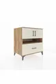 Commode Kronos 3 étagères 1 tiroir 2 portes Pin-Gris