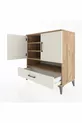 Commode Hyperion 4 étagères, 1 tiroir, 2 portes, pin-jaspe