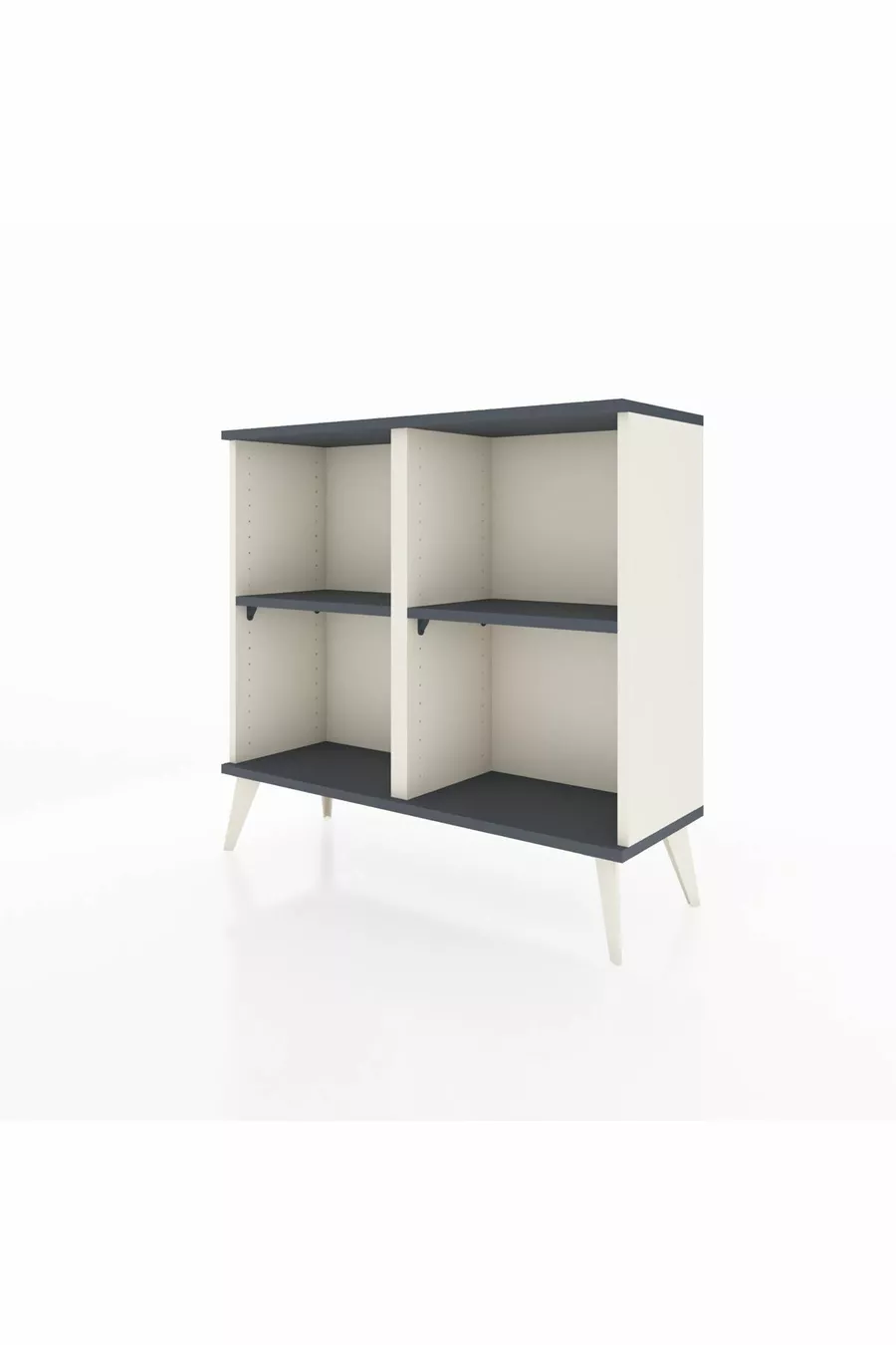 Commode Arges 2 étagères Pierre de lune-Anthracite