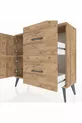 Commode Arges avec une étagère, 2 tiroirs et 2 portes, pin-pin