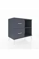 Commode Hyperion à une étagère et 2 tiroirs Anthracite-Anthracite