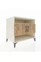 Commode Kronos 3 étagères 2 portes Pierre de Lune-Pin