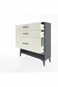 Commode Arges 3 tiroirs Anthracite-Pierres de lune