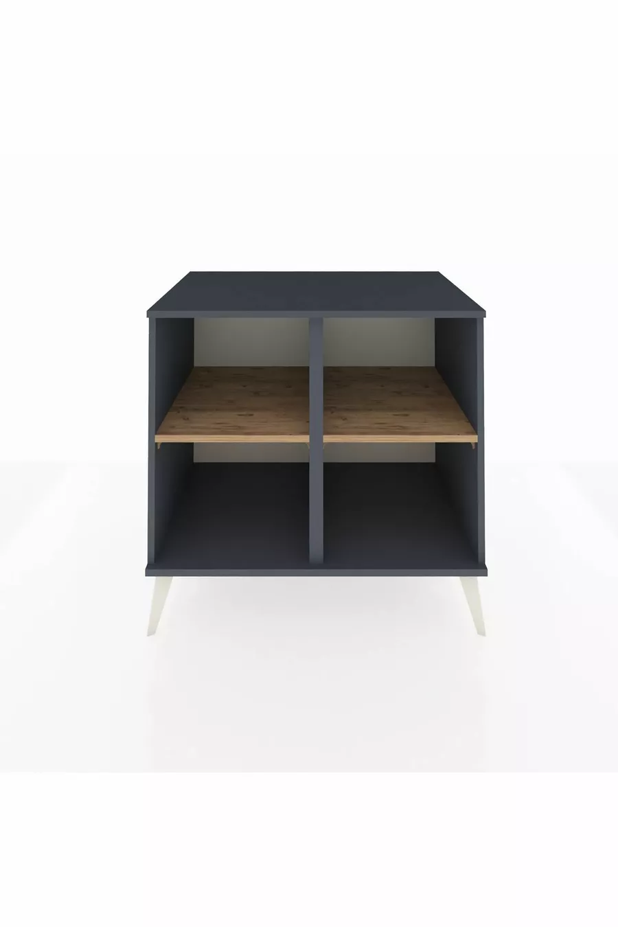 Commode Kronos 2 étagères Anthracite-Anthracite/Sapin