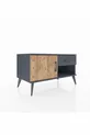 Commode Hyperion avec une seule étagère, un tiroir et une porte, Anthracite-Sapin/Anthracite