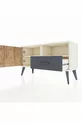 Commode Arges avec 2 étagères, 1 tiroir, 1 porte, couleur Pierre de lune/Pin/Anthracite