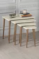 Table d'appoint en bois 4 pièces Crème Kr