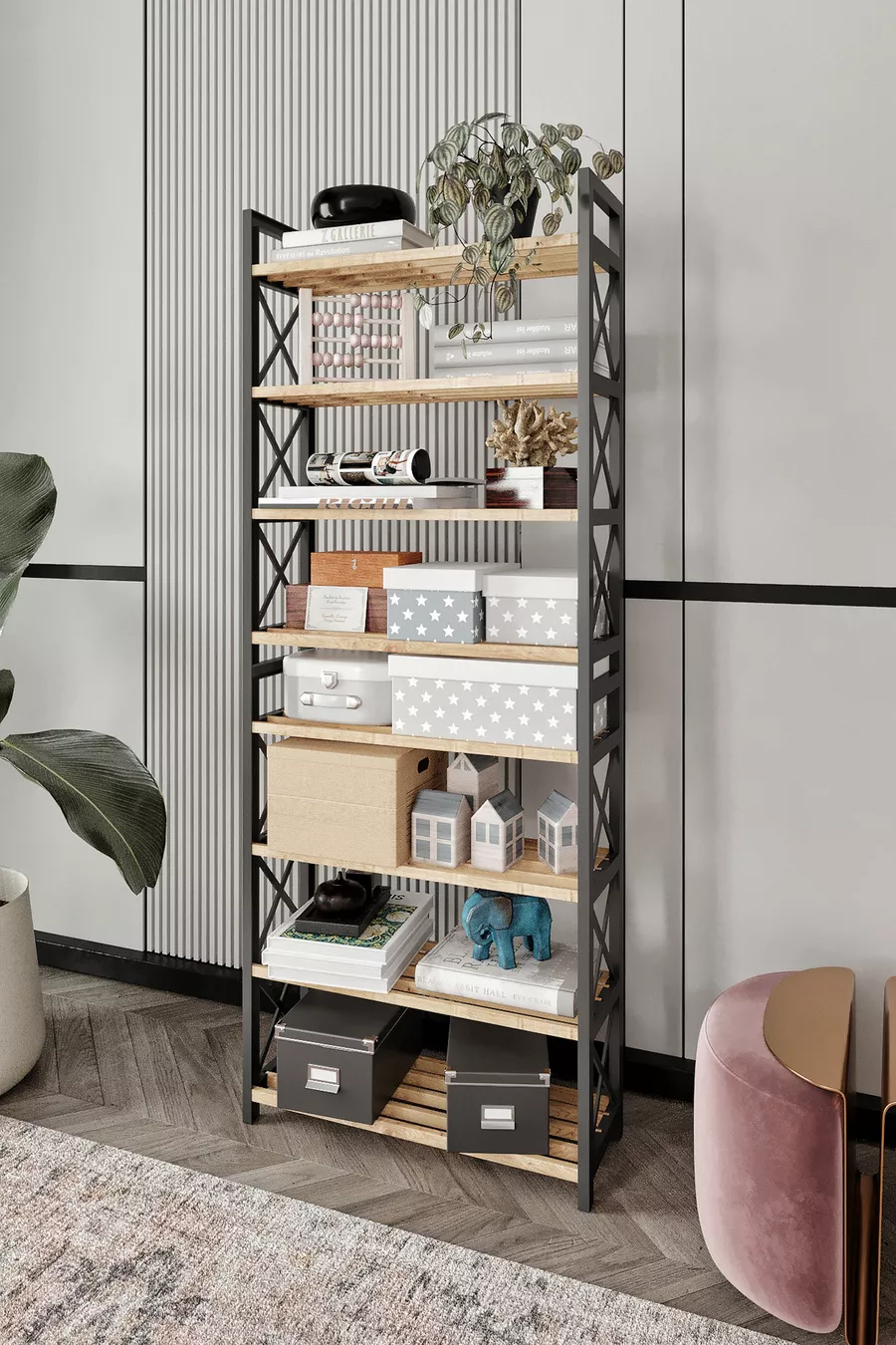 ÉTAGÈRE DÉCORATIVE MULTIFONCTION À 8 NIVEAUX POUR CHAUSSURES