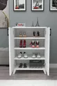 Armoire à chaussures polyvalente à 4 étagères et 2 portes, Armoire à chaussures Ceren Blanche