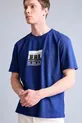 T-shirt basique en coton à  %, coupe boxy, col en V, effet délavé, manches courtes SM