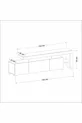 Meuble TV Beliz moderne à LED avec 3 portes et étagères –  cm - Motif travertin