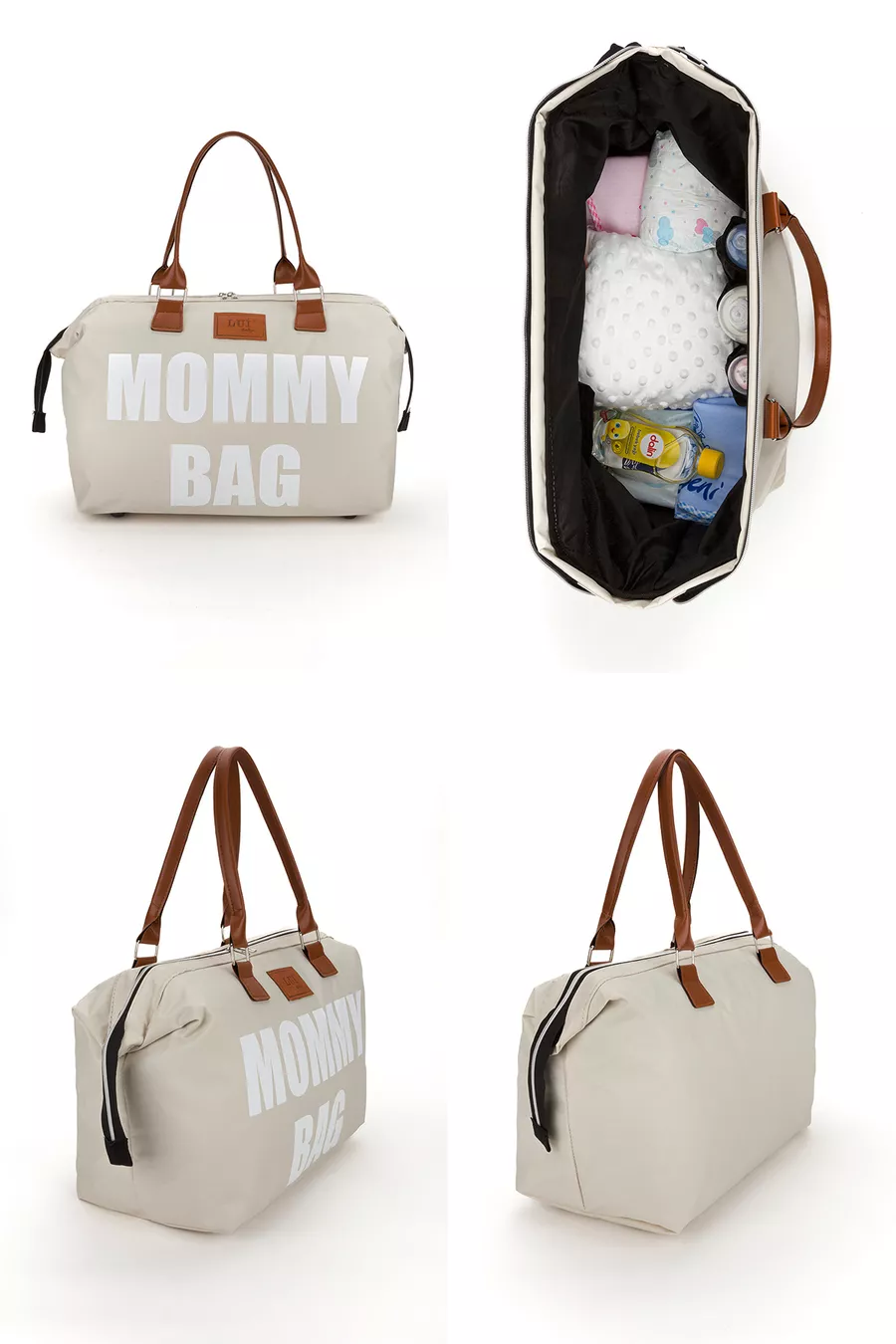 Sac à dos de soins pour bébé avec support de sangle et sac à bandoulière Mommy Bag avec porte-clés en cadeau, ensemble de 2 pièces