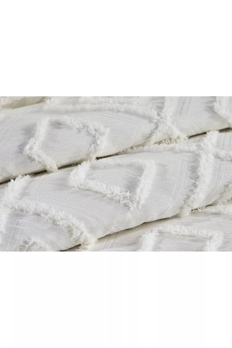 Housse de lit scandinave Jasmin 3 pièces pour lit double crème