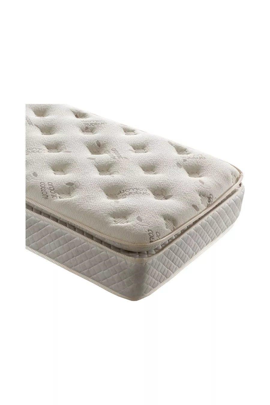 Matelas orthopédique à ressorts avec rembourrage en plumes d'oie en coton biologique, disponible en simple, double et pour bébé