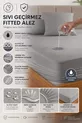 Protege-matelas imperméable à liquides gris classique en microfibre, ajusté, bord complet, pour bébé - simple, double, grand lit