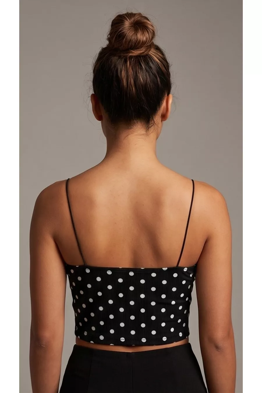 Top court bustier à fines bretelles pour femme