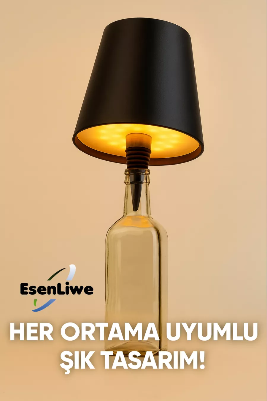 Lampe pour Bouteille de Vin Rechargeable Magnétique – 3 Modes de Couleur / Lampe Intelligente à Poser sur la Bouteille