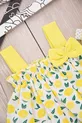 Ensemble pour bébé fille jaune avec imprimé mandarine
