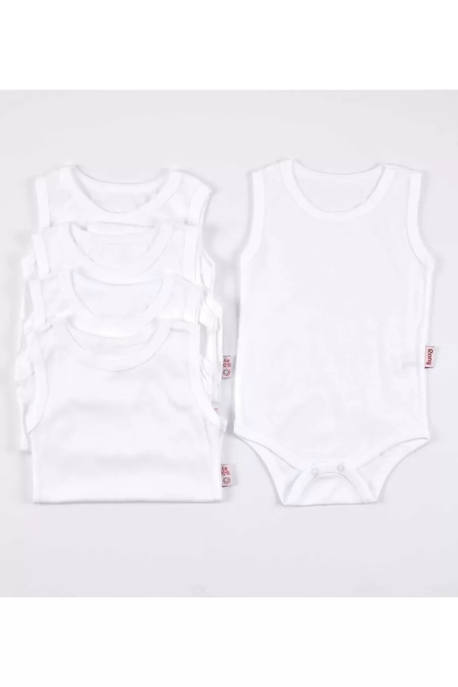 5 Li Beyaz Hobistan Débardeur Bébé Body Côtelé Blanc Modaicon