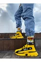 Botte de sport stylée JAUNE (SEMELLE JAUNE)